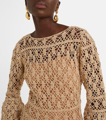 Abito lungo Bianca in crochet di cotone | Anna Kosturova