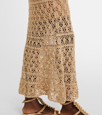 Abito lungo Bianca in crochet di cotone | Anna Kosturova