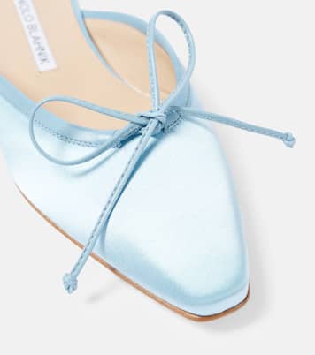 Mules Ballerimu in raso | Manolo Blahnik