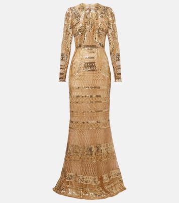 Embellished metallic tulle gown | Elie Saab