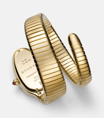 Serpenti Tubogas 18kt gold watch with diamonds | Bvlgari