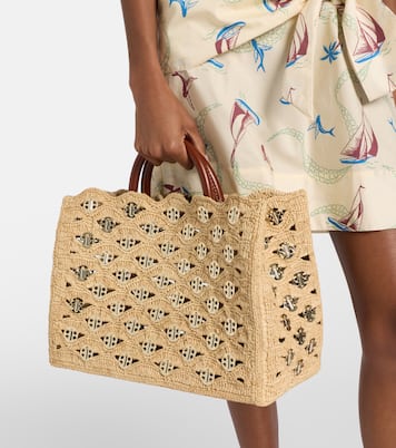 1969 embellished raffia tote bag | Rabanne