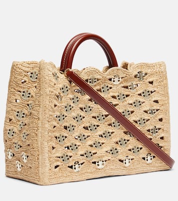 1969 embellished raffia tote bag | Rabanne