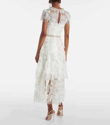 Bridal - Abito midi in tulle con perline | Self-Portrait
