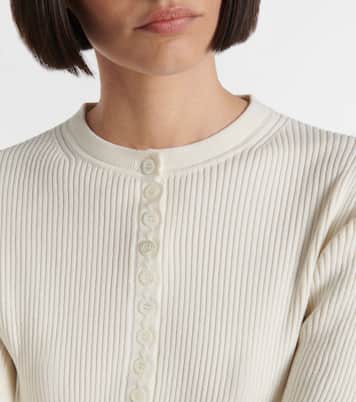 Cardigan in crêpe di cotone a coste | Róhe