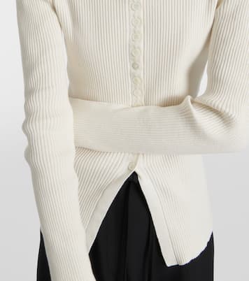 Cardigan in crêpe di cotone a coste | Róhe