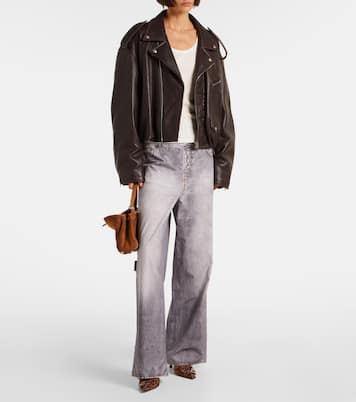 Crystal Net 65 leather-trimmed mules | Mach & Mach
