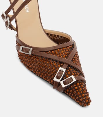 Crystal Net 65 leather-trimmed mules | Mach & Mach
