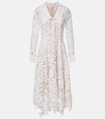 Vestido midi de encaje guipur | Oscar de la Renta