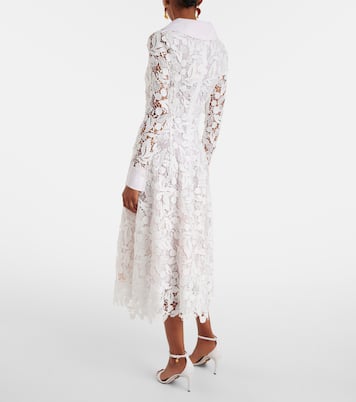 Vestido midi de encaje guipur | Oscar de la Renta