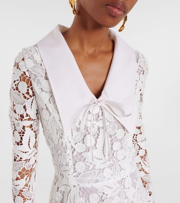 Vestido midi de encaje guipur | Oscar de la Renta