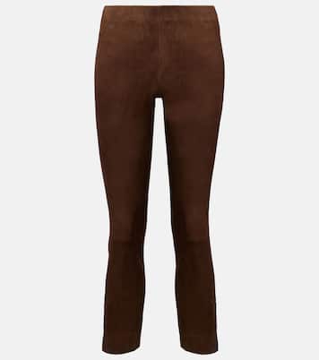 Schmale Hose aus Veloursleder | Vince