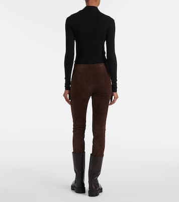 Schmale Hose aus Veloursleder | Vince