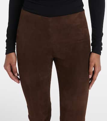 Schmale Hose aus Veloursleder | Vince