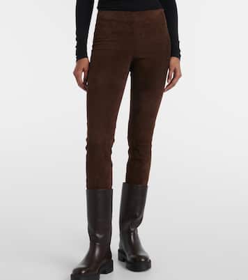 Schmale Hose aus Veloursleder | Vince