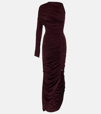 Ruched one-shoulder midi dress | Mugler