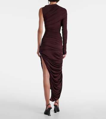 Ruched one-shoulder midi dress | Mugler