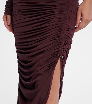 Ruched one-shoulder midi dress | Mugler