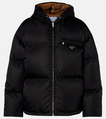 Re-nylon 로고 다운 재킷  | Prada