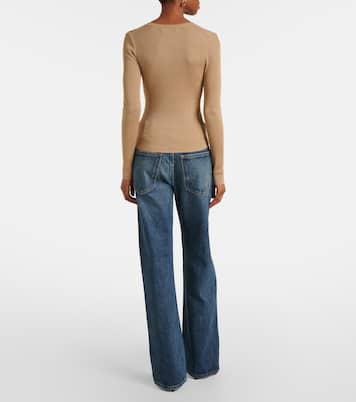 Kyrie ribbed-knit silk Henley shirt | Nili Lotan