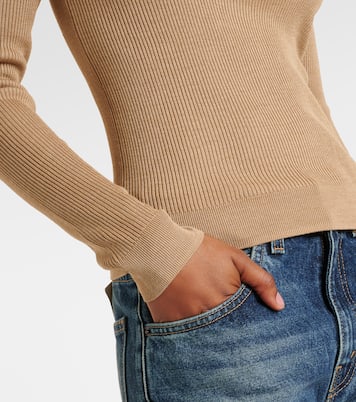 Kyrie ribbed-knit silk Henley shirt | Nili Lotan