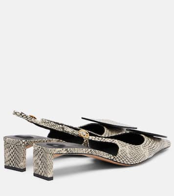 Duelo snake-effect leather slingback pumps | Jacquemus