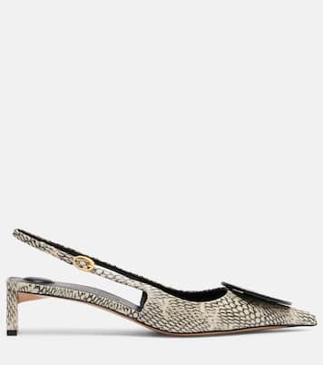 Duelo snake-effect leather slingback pumps | Jacquemus