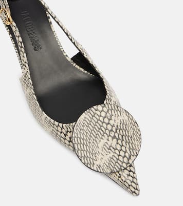 Duelo snake-effect leather slingback pumps | Jacquemus