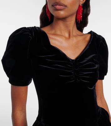 Puff-sleeve velvet minidress | Shushu/Tong