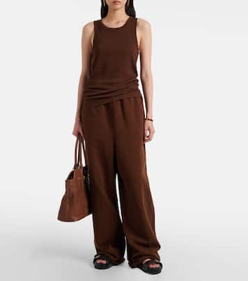 Ribbed-knit cotton-blend jersey tank top | Entire Studios