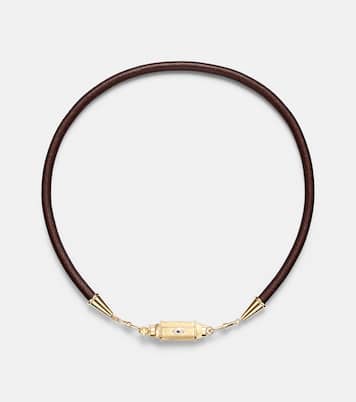 18kt gold and leather necklace with sapphires | Marie Lichtenberg