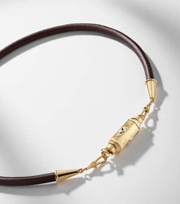 18kt gold and leather necklace with sapphires | Marie Lichtenberg