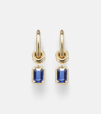 Pendientes de aro Zahra de oro de 18 ct con zafiros | Spinelli Kilcollin