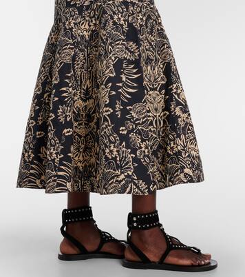 Clarisse printed cotton poplin midi skirt | Ulla Johnson