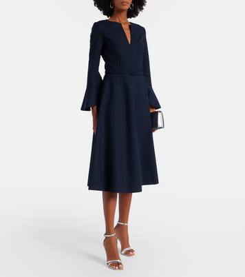 Belted wool-blend midi dress | Oscar de la Renta