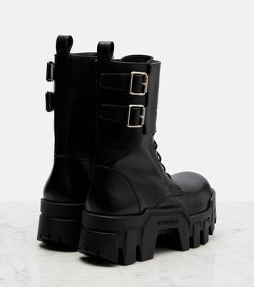 Bulldozer 25 leather platform combat boots | Balenciaga