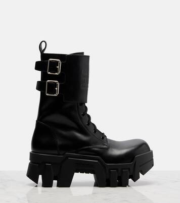 Bulldozer 25 leather platform combat boots | Balenciaga