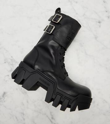 Bulldozer 25 leather platform combat boots | Balenciaga