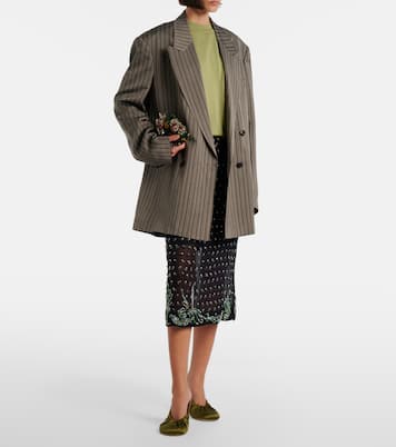 Striped double-breasted oversized blazer | Dries Van Noten