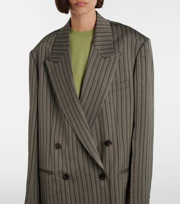 Striped double-breasted oversized blazer | Dries Van Noten