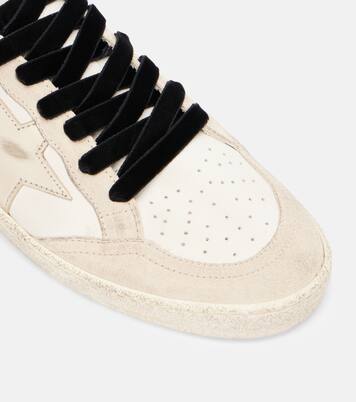 Ball Star suede-trimmed leather sneakers | Golden Goose