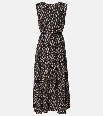 Kaitlyn beaded cotton-blend midi dress | Velvet