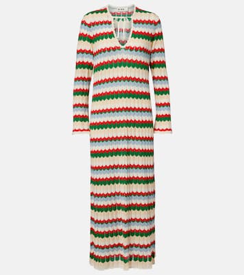 Lucila knitted chevron cotton maxi dress | Rixo