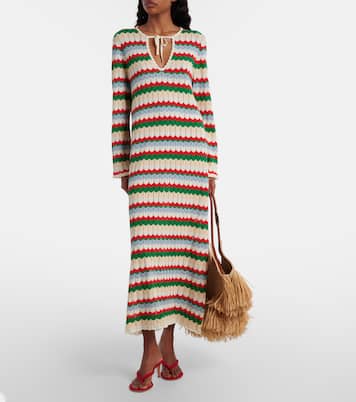 Lucila knitted chevron cotton maxi dress | Rixo