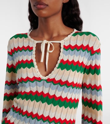 Lucila knitted chevron cotton maxi dress | Rixo