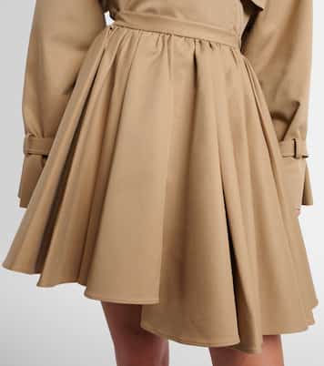 Gathered cotton miniskirt | Self-Portrait