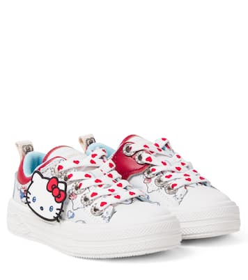x Hello Kitty leather-trimmed sneakers | Monnalisa
