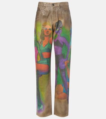 Printed straight jeans | Versace