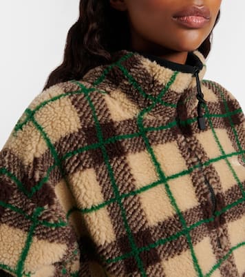 Plaid cropped fleece jacket | Miu Miu