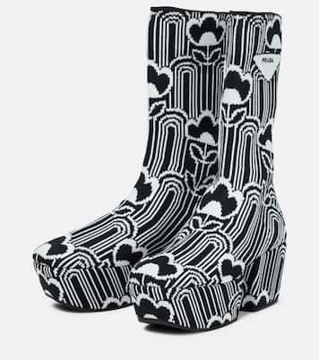 Botines de plataforma de jacquard | Prada